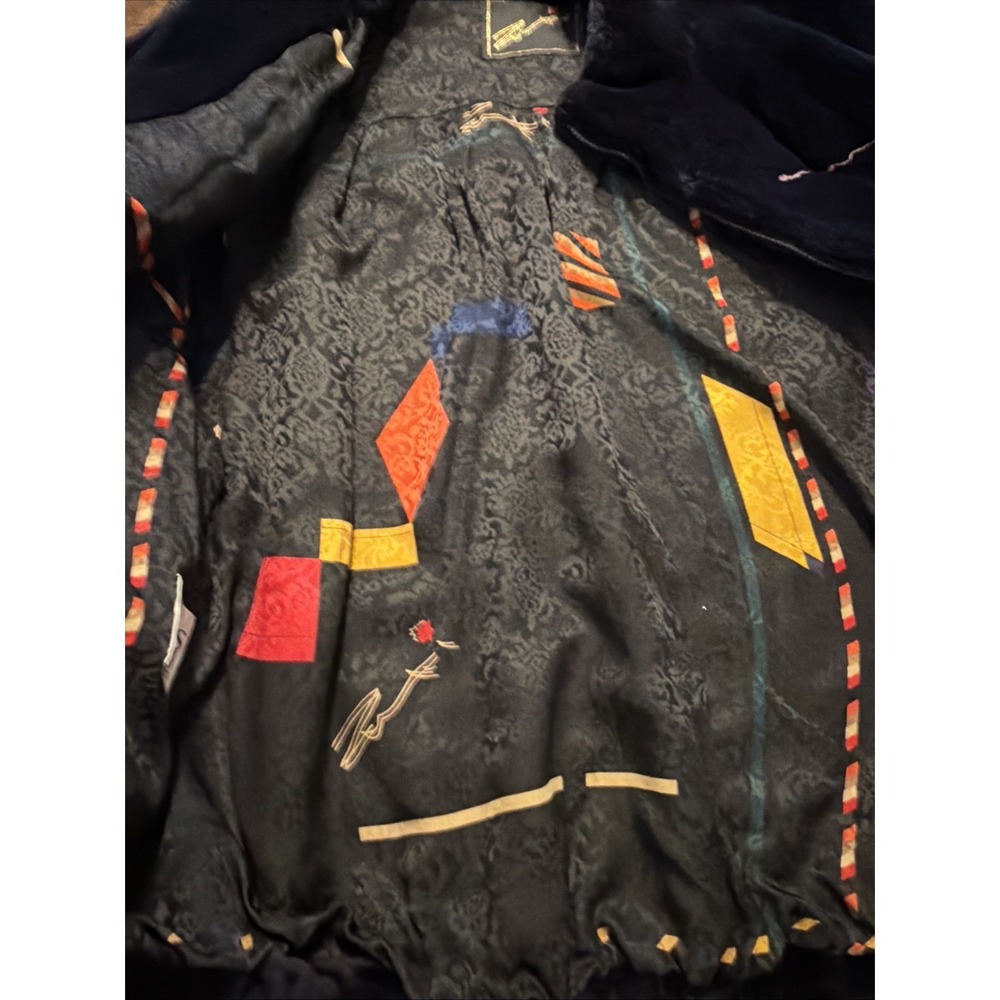 Zuki Saks Fifth Avenue Sheared Beaver Fur Jacket with Abstract Design Size XL - Picture 5 of 16